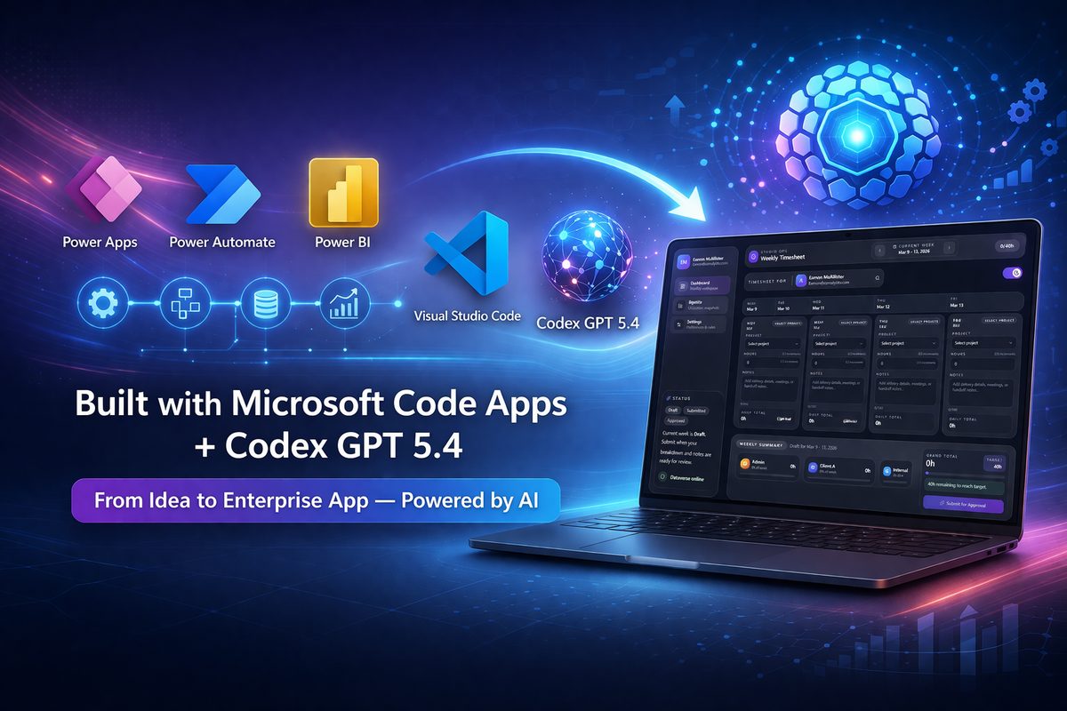 Microsoft AI tools — Power Apps, Power Automate, Power BI and Codex — building an enterprise app